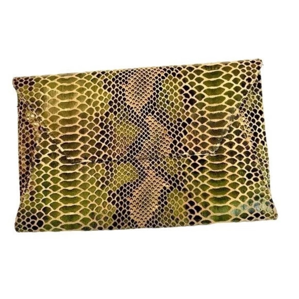 Oliveve Snake Print Oversized Envelope Purse Y2K 00s Style Clutch